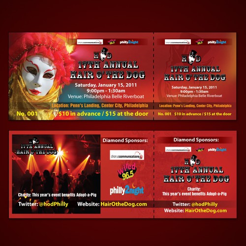 Black Tie Event Ticket Design Design by Touchgraphics