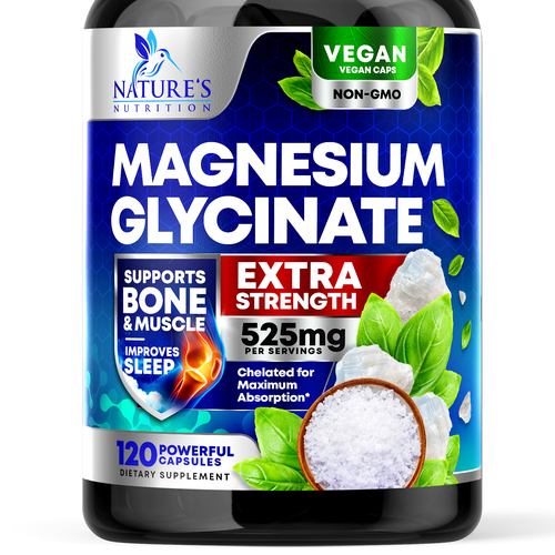 Natural Magnesium Glycinate Design needed for Nature's Nutrition Design by rembrandtjurin