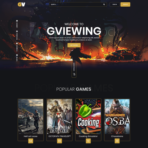 Design the landing page of a video game review website Réalisé par janji