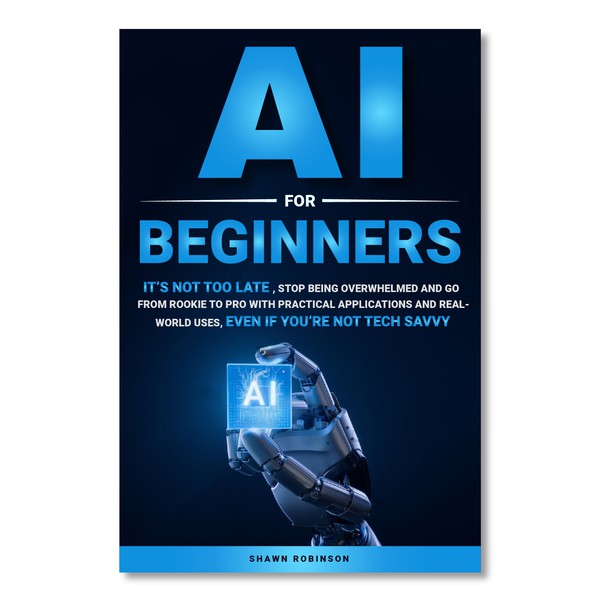 Design a simple, but eye-catching AI for beginners cover