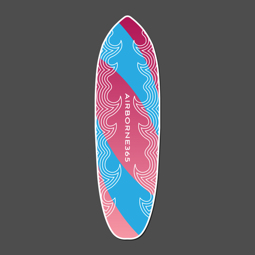 Surfboard Style Skate Deck Design Design by Digital Man ✅