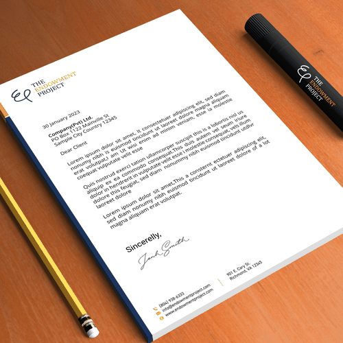 Clean, simple note design, The Endowment Project Design by boniamin