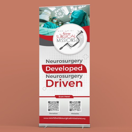Surgical Non-Profit needs two 33x84in retractable banners for exhibitions Design by GusTyk