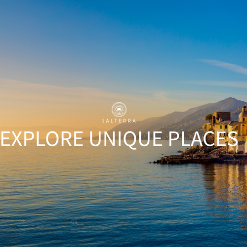 Create a beautiful dreamlike landing page for a luxury travel experience. Design by idavies ✒️
