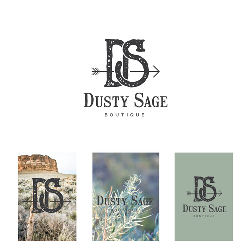 Dusty sage boutique logo a western cowgirl brand for women