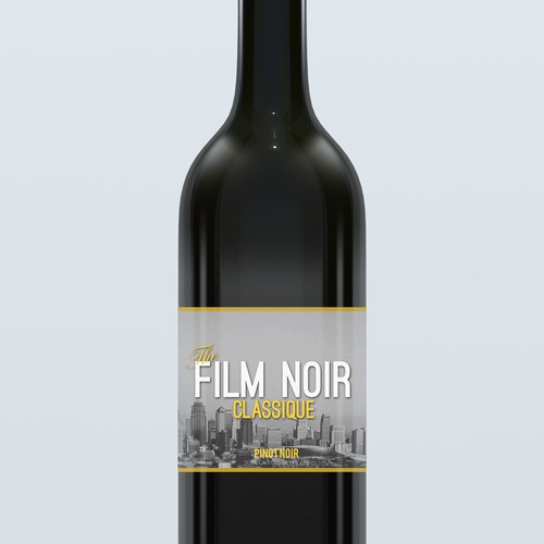 Movie Themed Wine Label - Film Noir Classique Réalisé par kanamekura