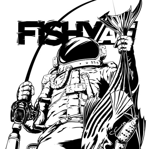 Fishing Astronaut - Swimbait Shirt-ontwerp door odibagas