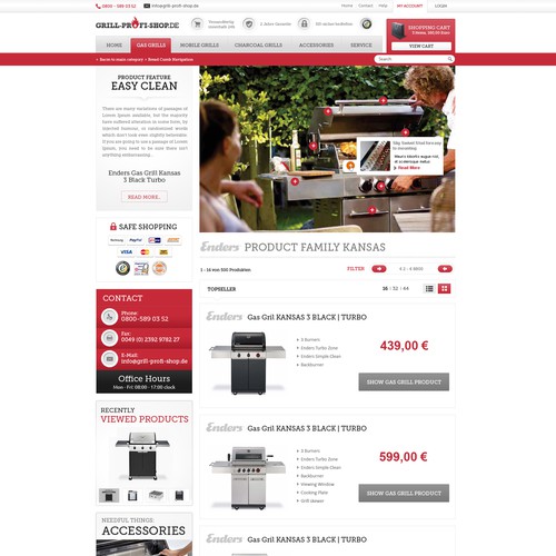 Online-Shop Design: New design for grill-profi-shop.de Design von Ananya Roy