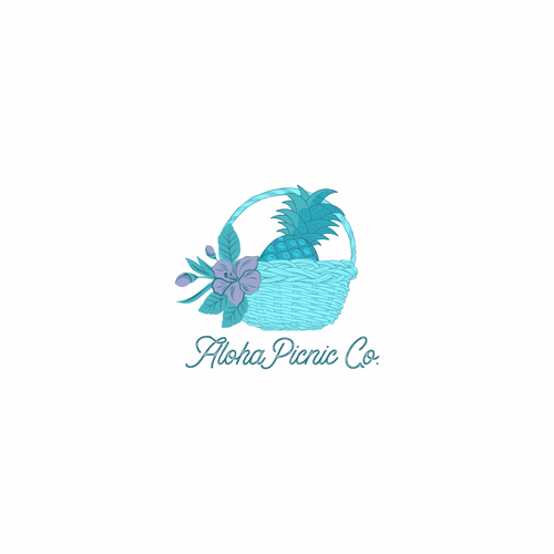 Create logo for custom Picnic Basket company with a PINEAPPLE coming