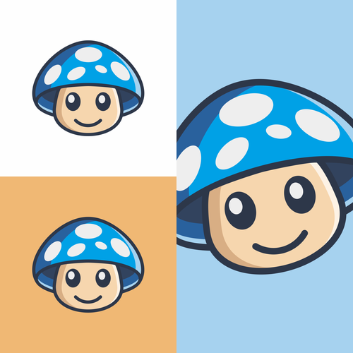 Youthful mushroom logo with eyes and a smile Design by chandra.k