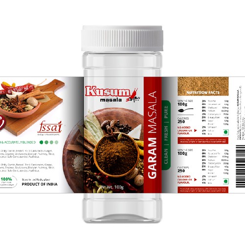 Design a classy packaging label for a spices company Design by Hydee