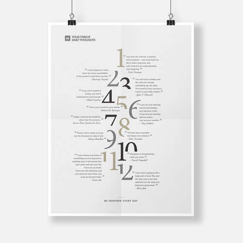 Transform 12 powerful quotes into one inspiring poster (A2/A1) Réalisé par robbyprada