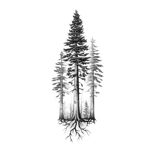 forearm redwood tree tattoos