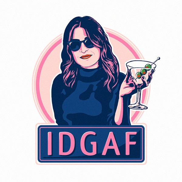 Design by KYLAR titled "VINTAGE MARTINI AND MIDDLE AGED WOMAN"