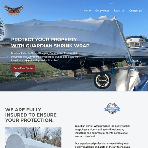 Guardian Shrink Wrap Home Page Design by Wahabcreative