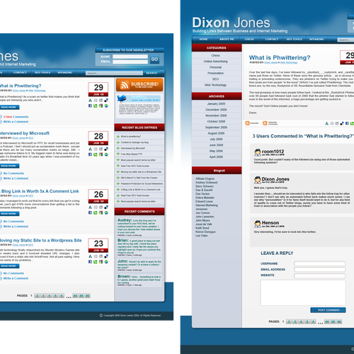 Dixon Jones personal blog rebrand Ontwerp door AdzDesigns