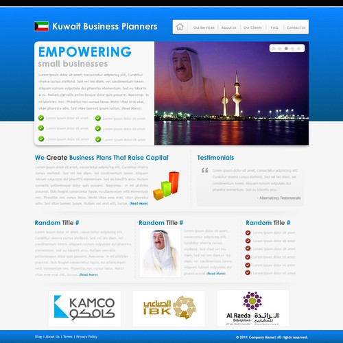 Kuwait Business Planners needs a new website design Design por Simplesphere