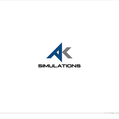 Create a futuristic and catchy logo for AK Simulations Design by AK Designs®