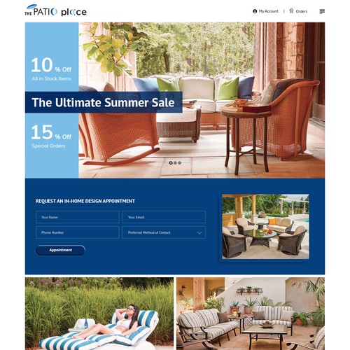 High End Patio Furniture Website Redesign | Web page design contest