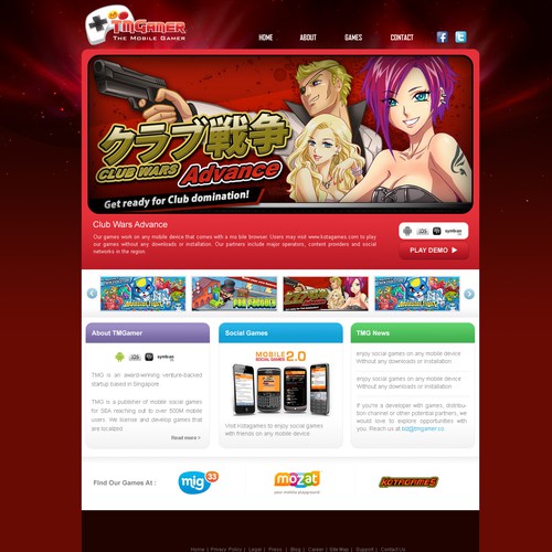 website design for TMGAMER Réalisé par J W T Design