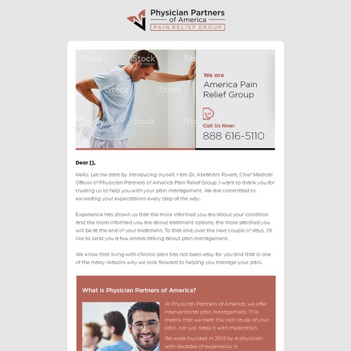 Design a Pain Management DRIP EMAIL Campain TEMPLATE Design by adhikeryjstu