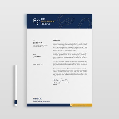 Clean, simple note design, The Endowment Project Design by (VEER)