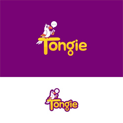 Design di Design Tongie's brand which is an A.I. boosted, language teaching mobile app di Logood.id