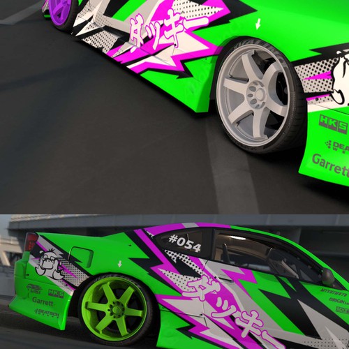 Livery for a competition drift car (Silvia S15) Design by Andrei Sandu