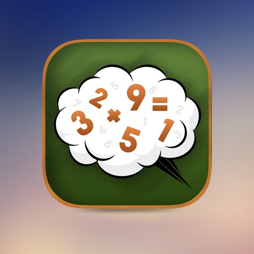 Math App Icon with Chalkboard theme | Icon or button contest