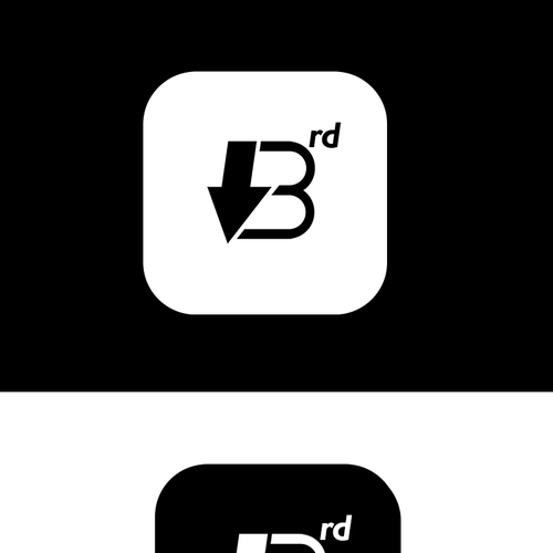 Create a black on white icon/button to represent "3rd button down" Design by 1lya2 ™