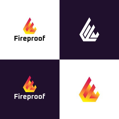isometric fire logo Design by Orbit Design Bureau