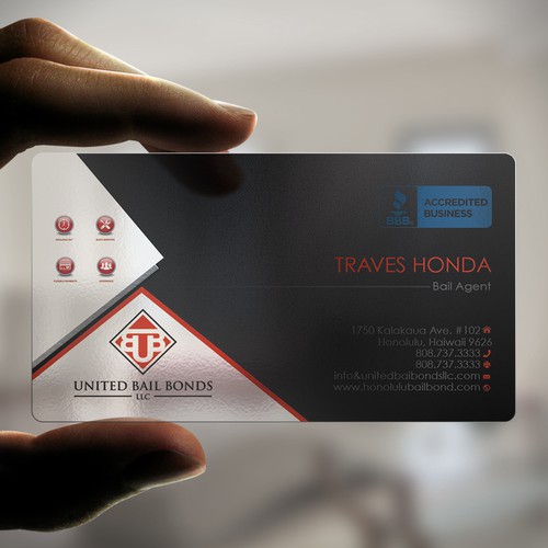 Creative eye catching business card design for bail bonds company Design by Azzedine D