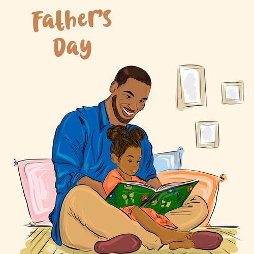 African American Fatherhood/Dad Illustrations Design by Ketrin Chern