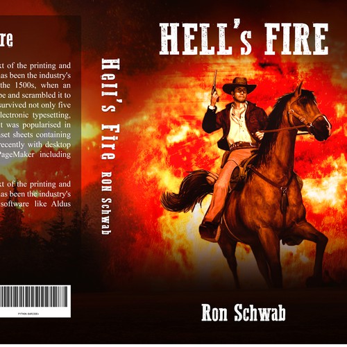 Design a book cover for action-packed Western novel “Hell's Fire” Design by ShahzaibZaheeer