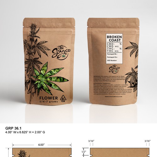 Cannabis Flower Bag Design Design by Sashkica