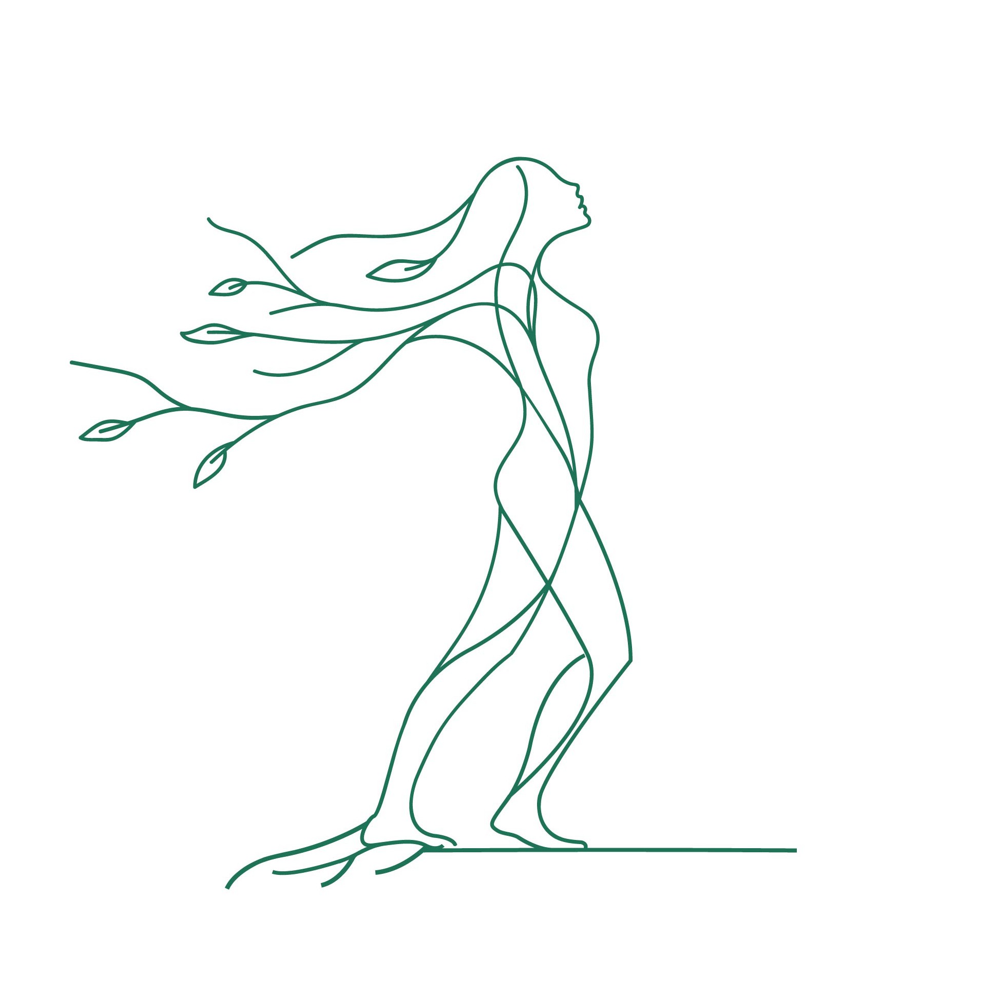 Human figure logo with the title 'Line - art logo for Reiki & Energy healing, Conscious Transformation coaching & Consulting '