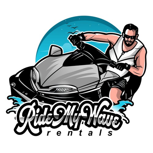 "cool", "edgy", "fun" jet ski company logo. Design by Ruthless std