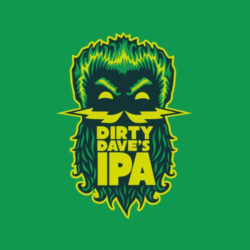 Cool and edgy craft beer logo for Dirty Dave's IPA (made by Bone Hook Brewing Co) Diseño de Wintrygrey