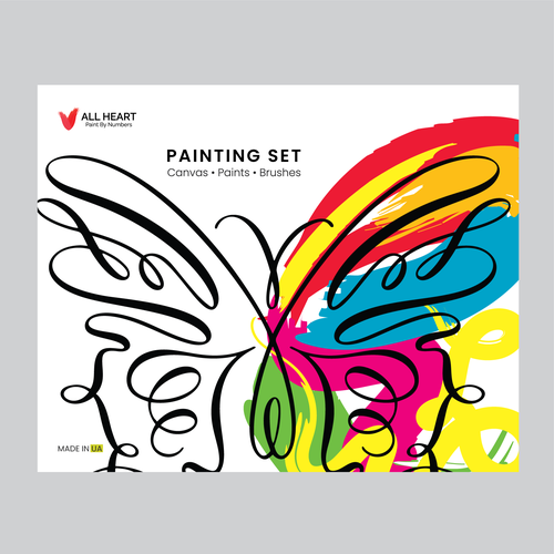 Paint By Numbers box design. Colourful attention-grabbing. Detailed description provided. Design réalisé par lvana M.