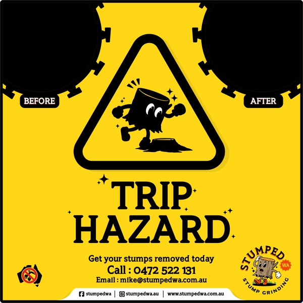 Trip Hazard Sign for Stumped WA