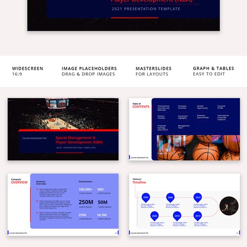 Pitch Deck - NBA player development & management Design por Nandita Pal