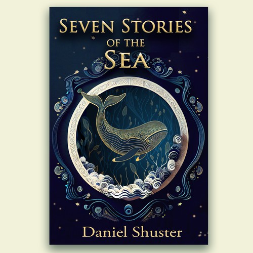 Design a whimsical storybook cover for a collection of fables about sea creatures Design by Kristin Designs