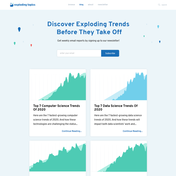 Design by marc.dimacuha titled "Exploding Topics - Main Blog Page"