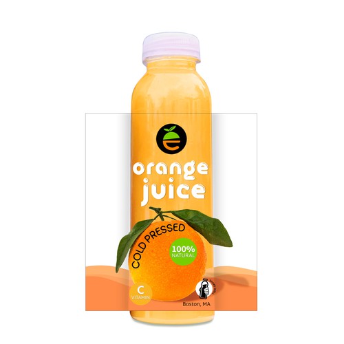 Easy Orange Juice Bottle.. Full Wrap! Design by Radmilica