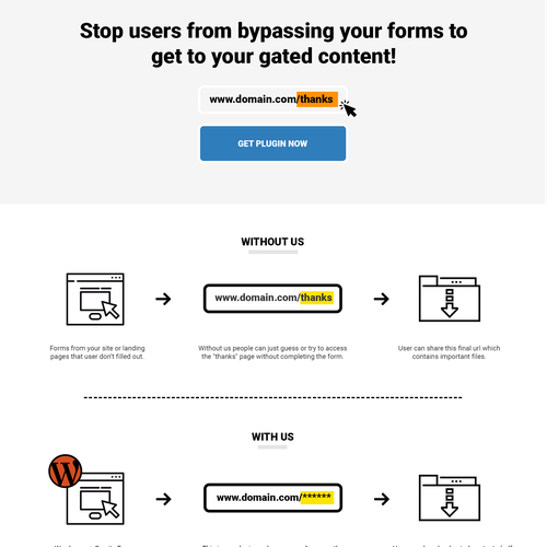 Design a landing page for Wordpress plugin - Abrupt, simple, fast, niche Design by jezz