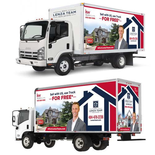 Custom Truck Design Wrap for Real Estate Agent, CREATIVE PROFESSIONAL CLEAN Design by Logicainfo ♥