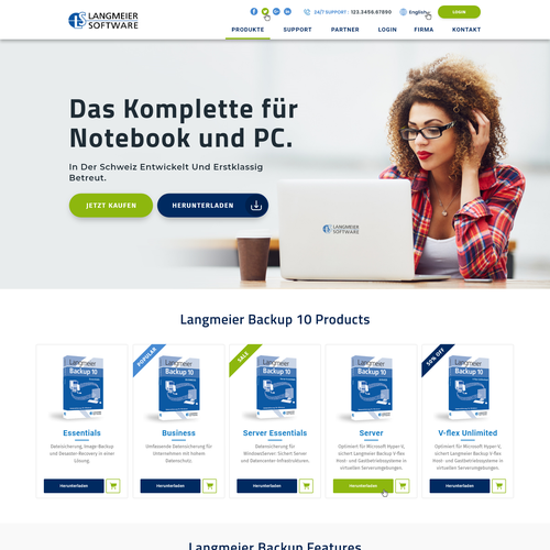 Redesign a Site for a Backup Software Design by Creative Selection