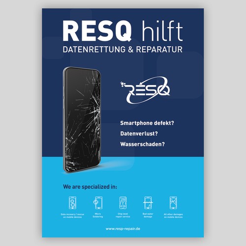 Clean & Nice Poster for Cell Phone Repair & Data Rescue Company Design by EyeQ Creative