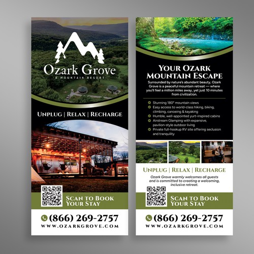 "Ozark Grove: A Mountain Resort - Double-sided flier/card" winning Postcard, flyer or print