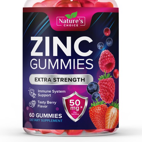 Tasty Zinc Gummies design needed for Nature's Choice Diseño de TUNSAY